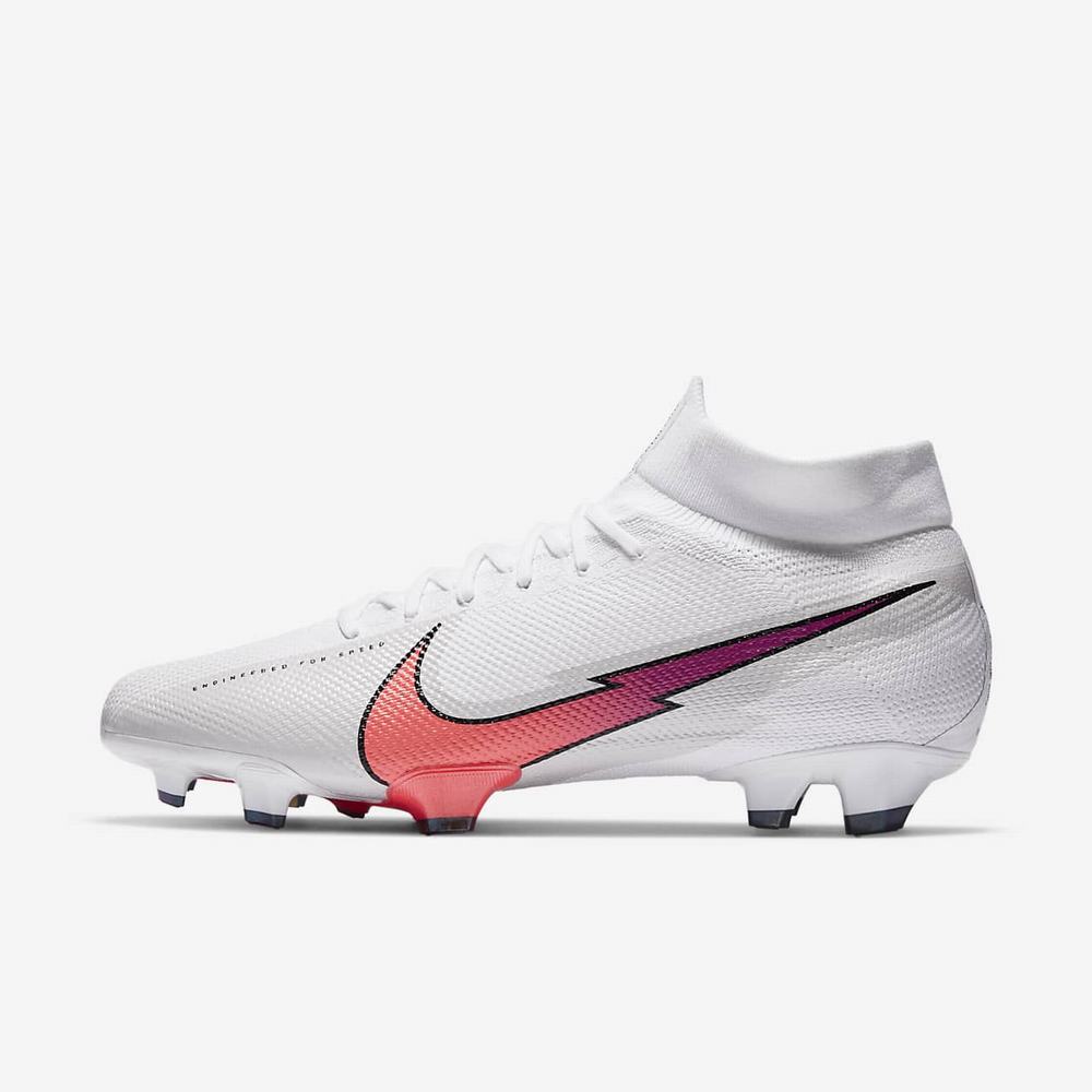 Crampon De Foot Nike Mercurial Superfly 7 Pro FG Blanche 9546-782 White/Photon Dust/Hyper Jade/Flash Crimson Femme | IQH-96491217